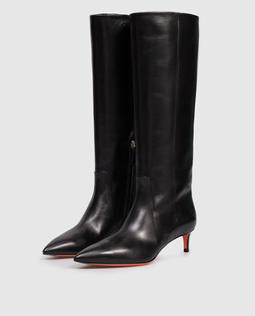 Santoni Чорні шкіряні чоботи WSLQ71756HI2NHPE