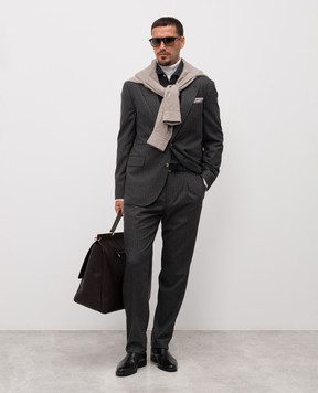 Brunello Cucinelli Сіра сорочка з кишенями ME8546666