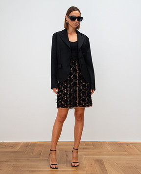 Lanvin Бежевая юбка с кружевом RWST41123081