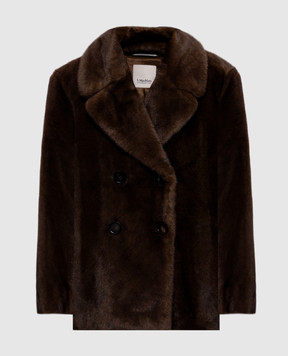 Max Mara Коричневое двубортное пальто LAURA LAURA