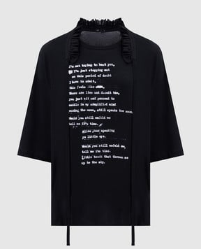 Ann Demeulemeester Чорна футболка Agapi B0013240FA206