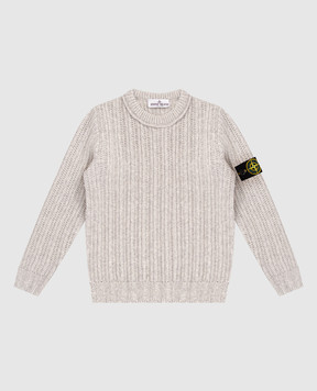 Stone Island Дитячий сірий светр з вовною та кашеміром K2S165100008S00M71012