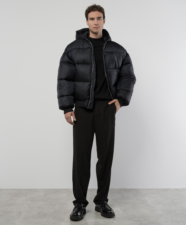 Balmain Черная куртка в монограммы шаблон DH1TP160XB11 изображение 2