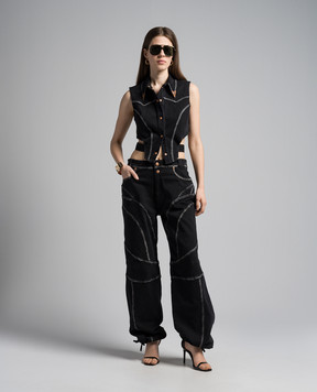 Versace Jeans Couture Черные джинсы с акцентными швами 76HAB520DW060D24