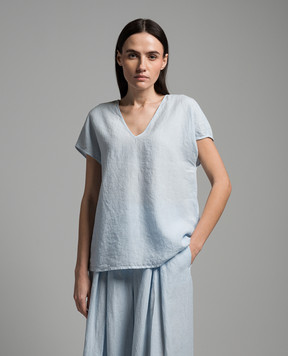 Peserico Блакитний топ з льону S06364T001617