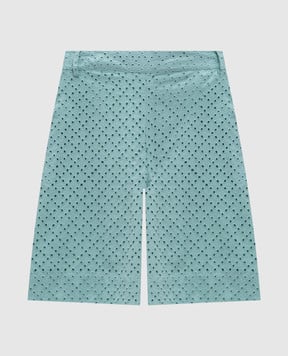 Twinset Зеленые шорты в вышивке бродере 251LM2VBB
