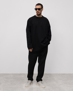 Fear of God Чорні штани з вовною в смужку FGE240417TSWV
