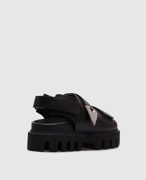Alexander McQueen Чорні шкіряні сандалі Parachute 817620WIACT