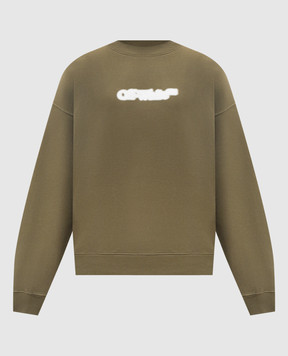 Off-White Зеленый свитшот с принтом логотипа OMBA054S25FLE004