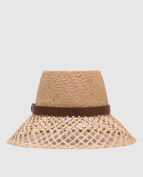 Max Mara Weekend Бежевая ажурная шляпа ELISEO из рафии ELISEO