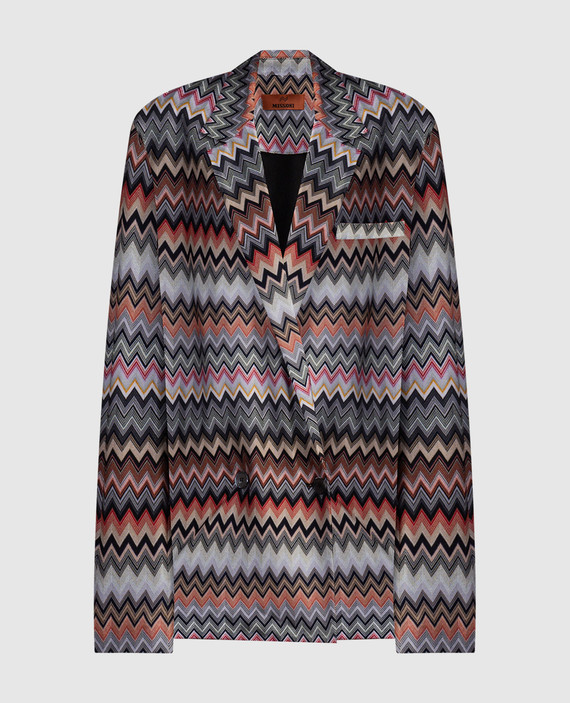 Double-breasted jacket in a geometric pattern