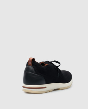 Loro Piana Черные кроссовки с логотипом. FAI1540