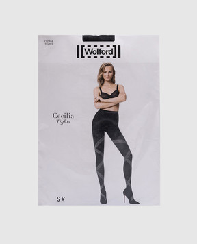 Wolford Чорні колготи Cecilia у візерунок 14689