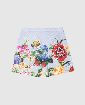 Dolce&Gabbana Дитячі блакитні шорти в квітковий принт L53Q39FI5K7810