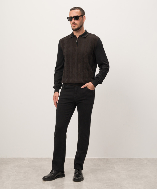 Stefano Ricci Черные утепленные джинсы с логотипом логотип MFT43B2310RODBK изображение 2