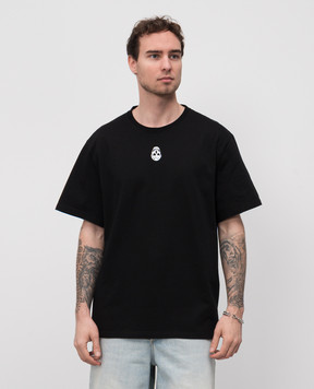 Alexander McQueen Черная футболка с логотипом логотип 828428QTADR