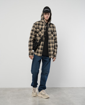 Off-White Сині джинси прямого крою OMYA175C99DEN004