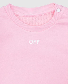 Off-White Детский розовый свитшот с логотипом OGXC001S25FLE003