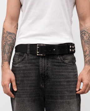 Vetements Чорний шкіряний ремінь UH76BE800B