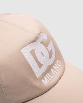 Dolce&Gabbana Дитяча бежева кепка з вишивкою монограми логотипа LB4H80G7O2W