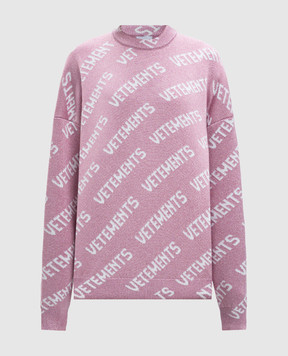 Vetements Розовый свитер с шерстью с люрексом UA65KN220P