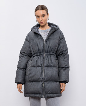 Peserico Серый пуховик с цепочкой мониль S24044C1945