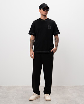Givenchy Чорна футболка з аплікацією 4G BM71MG3YPQ