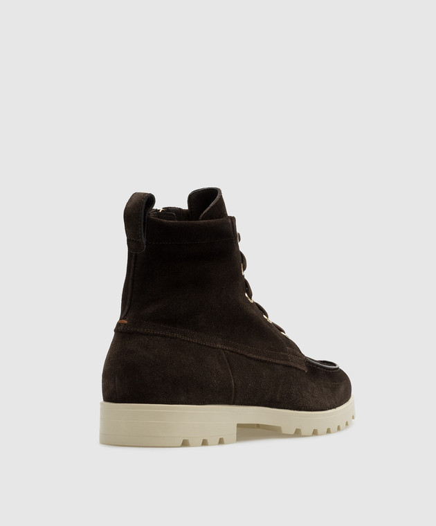 Santoni Коричневі замшеві черевики WTDR71045TIRSYVR зображення 3
