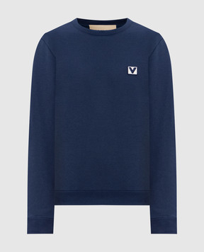 Valentino Синій світшот з логотипом 7V3MF28RAQS