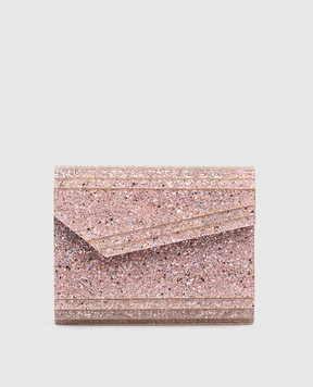 Jimmy Choo Розовый клатч Candy с глитером CANDYRGG