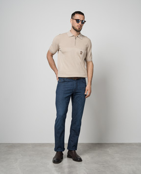 Stefano Ricci Синие джинсы с вышивкой логотипа монограммы MST42B1240T0082