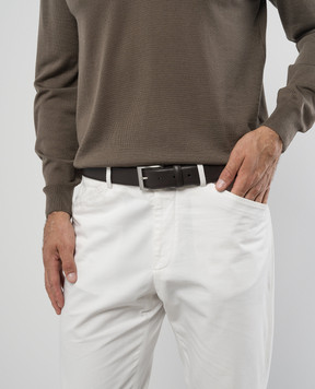 Canali Коричневый кожаный ремень KA0002550C