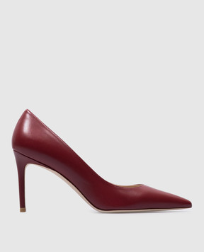 Stuart Weitzman Бордові шкіряні човники Stuart 85 Pump SA274