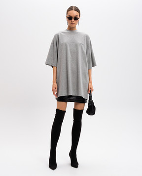 Vetements Серая меланжевая футболка с вышивкой логотипа UA66TR765G