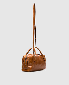 Gianni Chiarini Коричнева шкіряна глянцева сумка-тоут Emily з патчем логотипа BS11300INTY