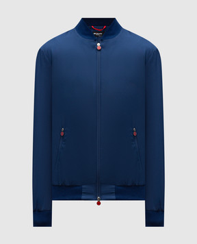 Kiton Синя вітровка з логотипом UBLMSEAK0750F