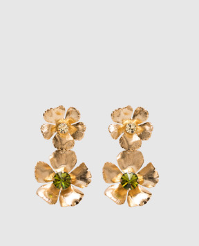 LELET NY Золотисті сережки Eden у формі квітів з кристалами Swarovski LELSS252026AM