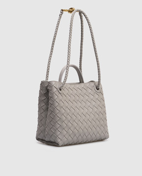 Bottega Veneta Сіра шкіряна сумка-тоут Andiamo 766014VCPP1