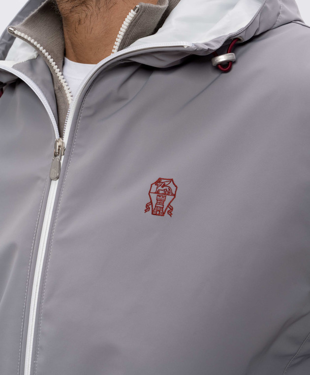 Brunello Cucinelli Серый жилет с вышивкой эмблемы MM49A7450G изображение 5
