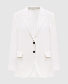 Brunello Cucinelli Білий жакет з льоном MH5347375