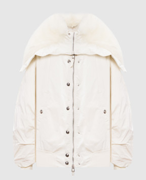 Ermanno Scervino Бежева куртка з хутром D470B304MTUUJ