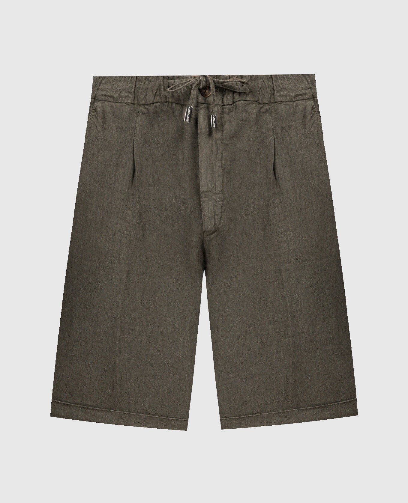 Khaki linen shorts