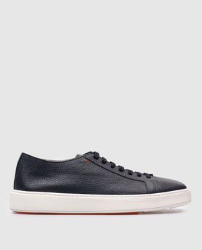 Santoni Сині шкіряні кросівки з логотипом MBCD21430BARCMMD