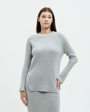 Twinset Сірий джемпер з вовни і кашеміру з люрексом 242TP3715
