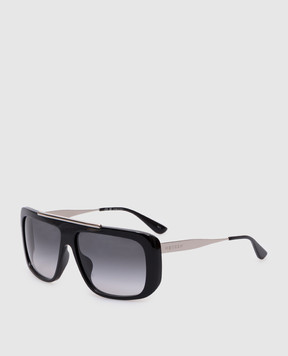 Alexander McQueen Черные очки с гравировкой логотипа. 832528J0770