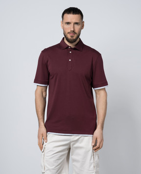 Brunello Cucinelli Бордовое поло с шелком MM8203966