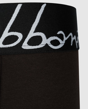 Dolce&Gabbana Коричневі труси-боксери з візерунком логотипа M4F34JONP20