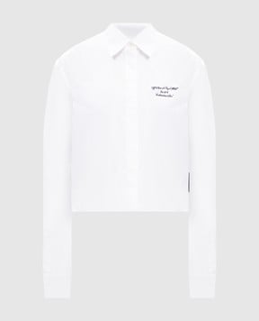 Off-White Біла укорочена сорочка з вишивкою логотипа OWGE02AS25FAB001