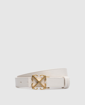 Off-White Білий шкіряний ремінь з емблемою Arrow OWRB133C99LEA001