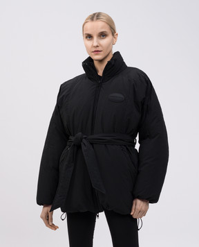 Alexander Wang Черная пуховая куртка с фактурным патчем логотипа 1WC1253280